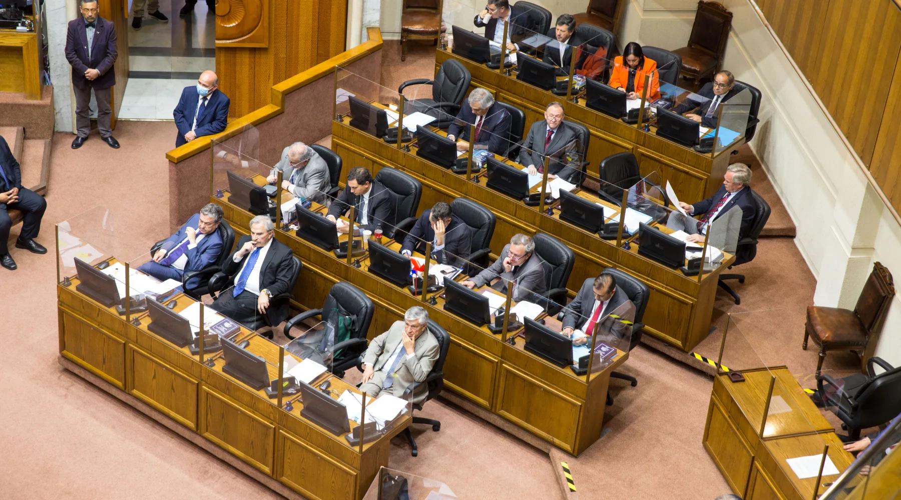 Senadores y senadoras en la cámara del Senado