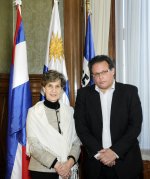 Visita Oficial de la Presidenta del Senado, señora Isabel Allende B., al Parlamento de Uruguay, con el Presidente de la Cámara de Diputados, señor Aníbal Pereyra.